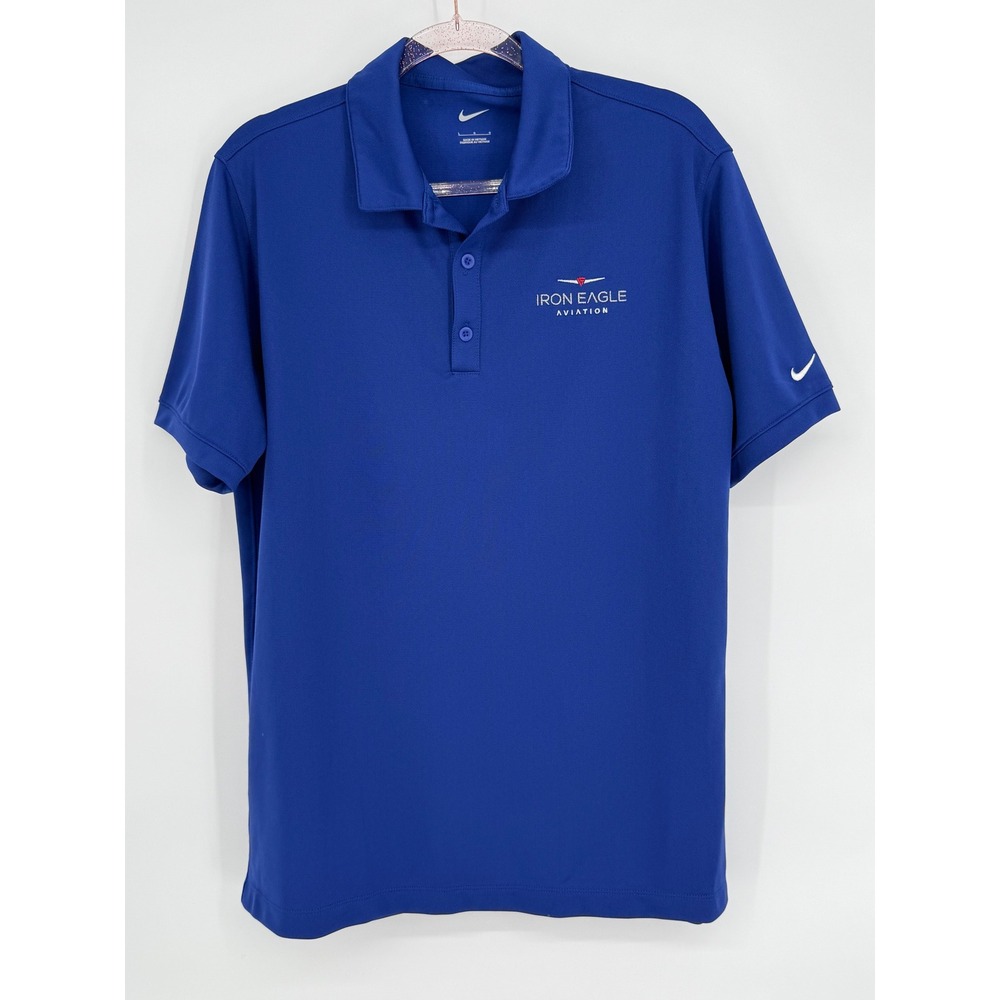 Nike Iron Eagle Aviation Men's Royal Blue Polo Shirt Short Sleeve Sz XL